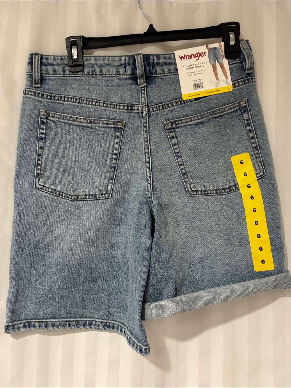 Wrangler Women's High Rise Denim Shorts in Light Blue NWT